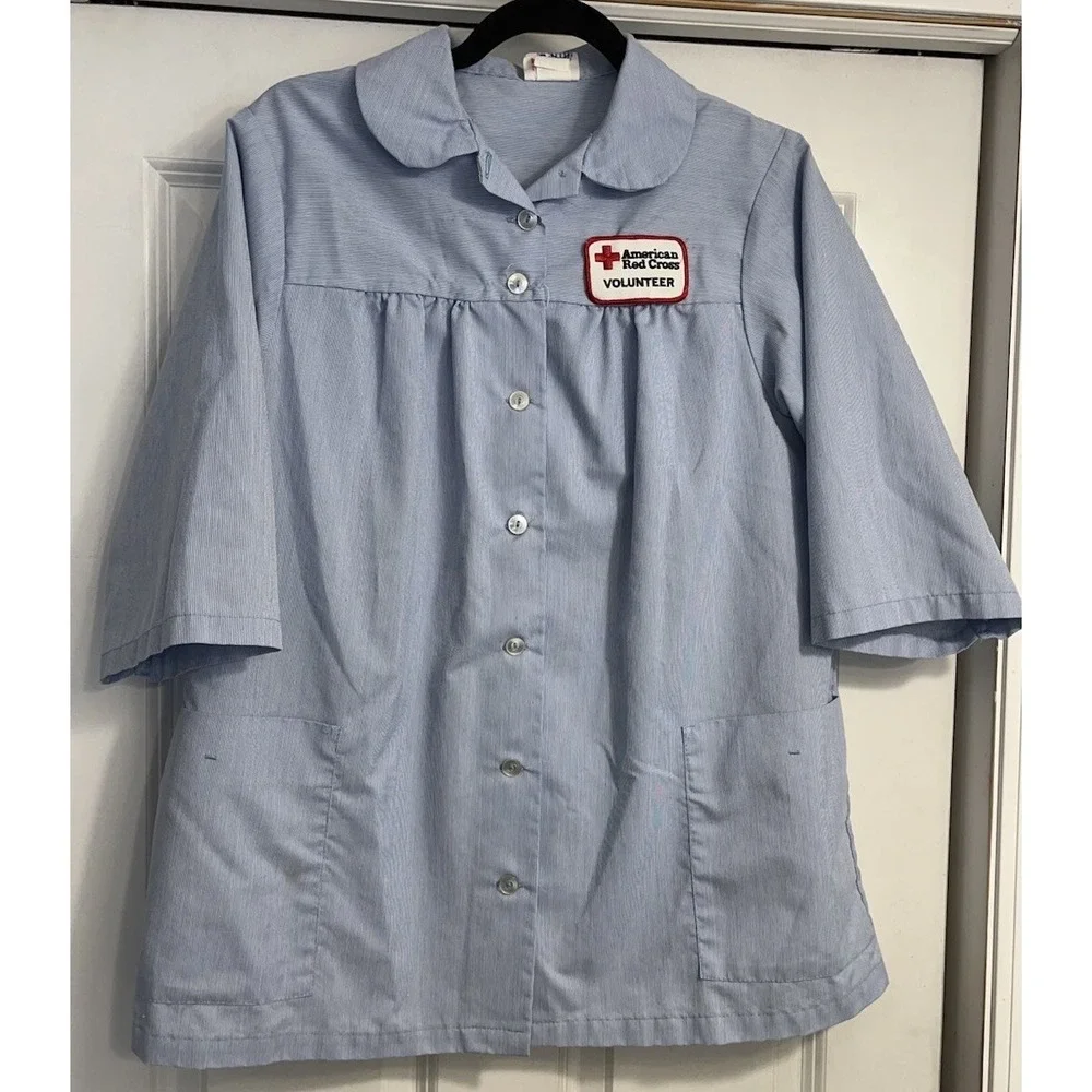 Vintage American Red Cross Volunteer Candy Striper Nurse Uniform  Sz Medium